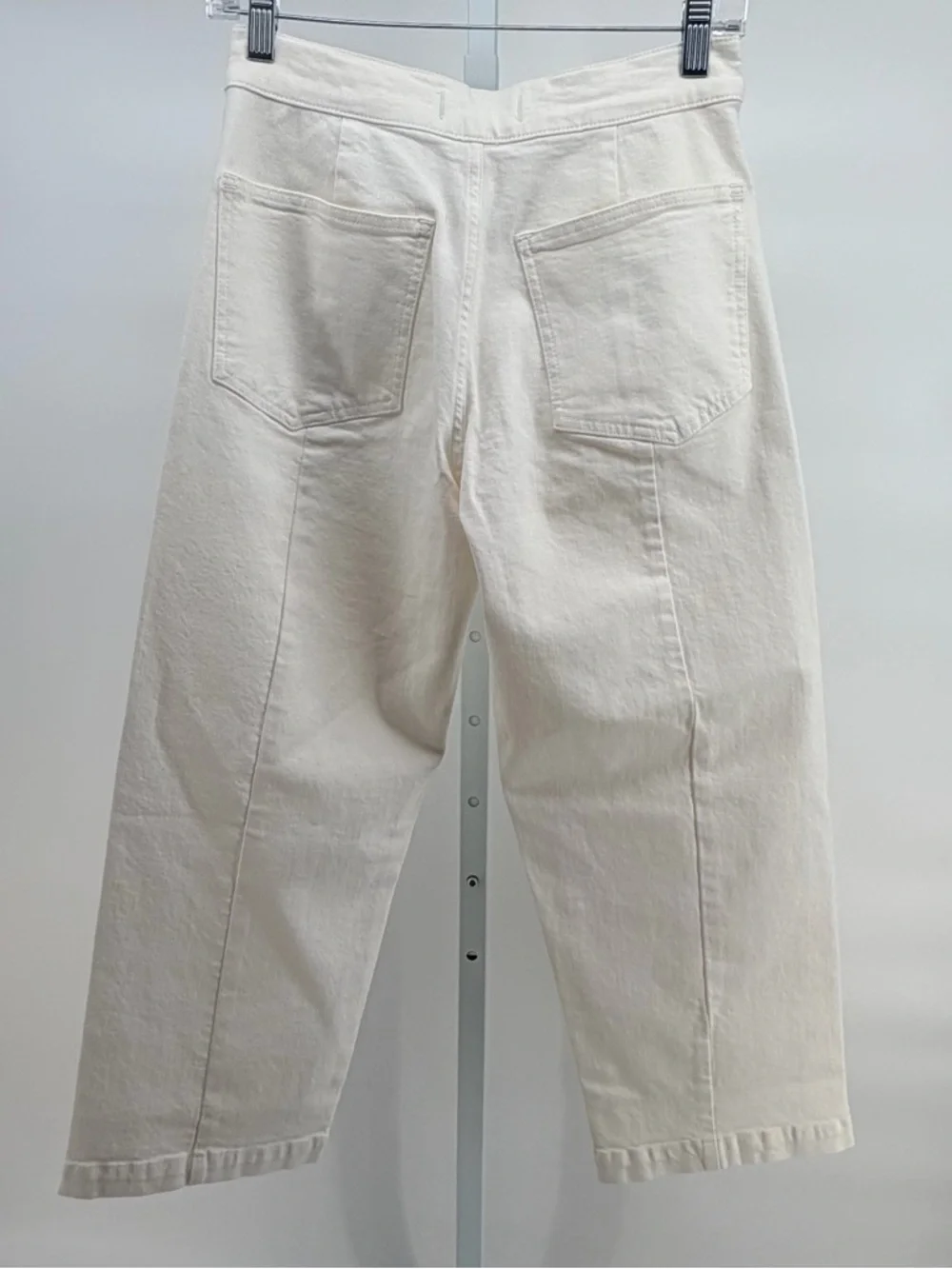 NWOT Madewell Emmett Wide-Leg Cream Cropped Straight Jeans in Canvas - Picture 4 of 6